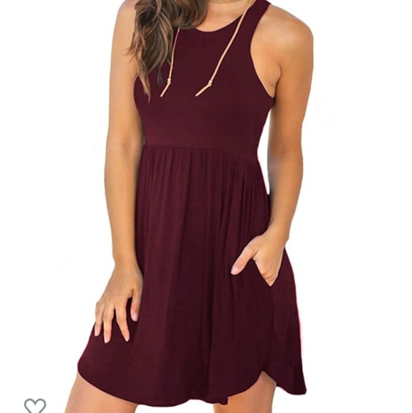 Unbranded Women's Large Burgundy Dress Casual - Picture 15 of 16